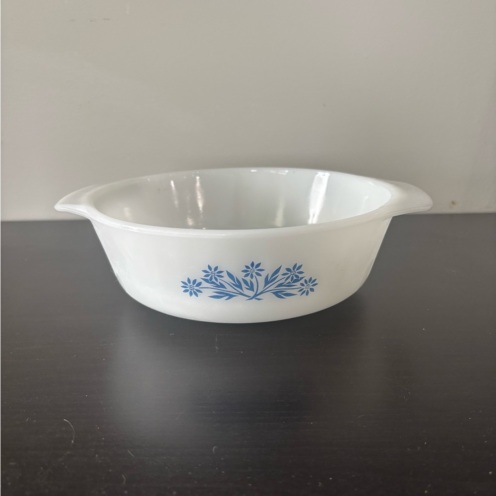 Vintage Anchor Hocking Fire King Blue Flowers